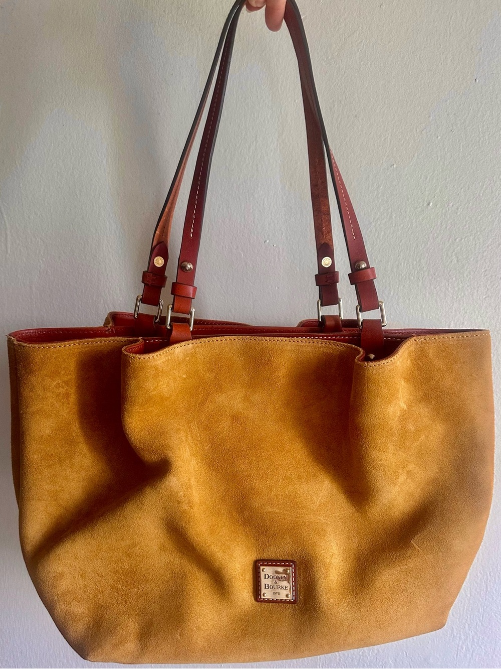 All Genuine Suede & Leather Dooney & Bourke Large Flynn Tote in Honey Mustard